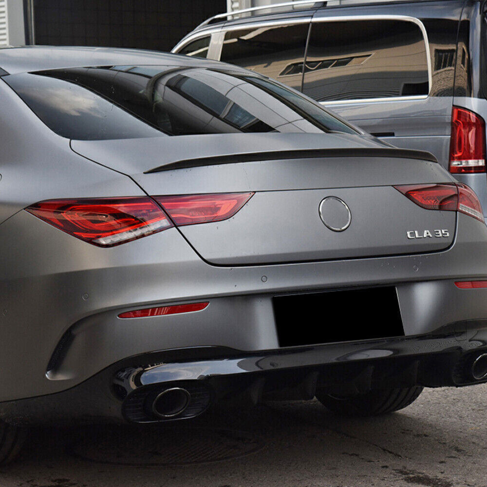 1Pc Black Rear Trunk Spoiler Wing Lip For Mercedes Benz C118 CLA180 2020-2024