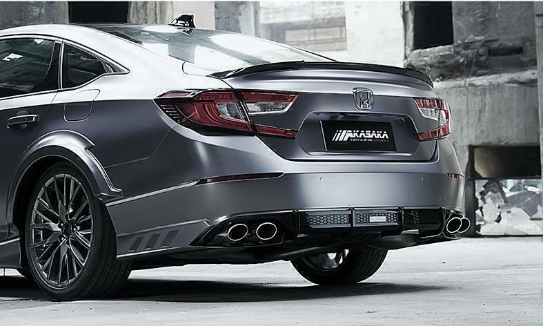 BLK Rear Bumper Diffuser + Exhuast Pipe For Honda Accord 10th 2018-19 AKASAKA