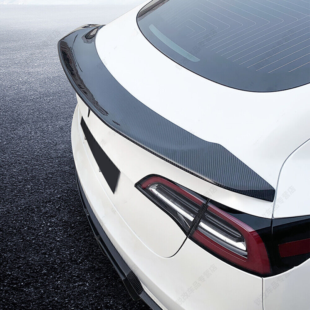 1Pc Rear Trunk Spoiler Wing Lip For Tesla Model 3 2017-2023 Real Carbon Fiber