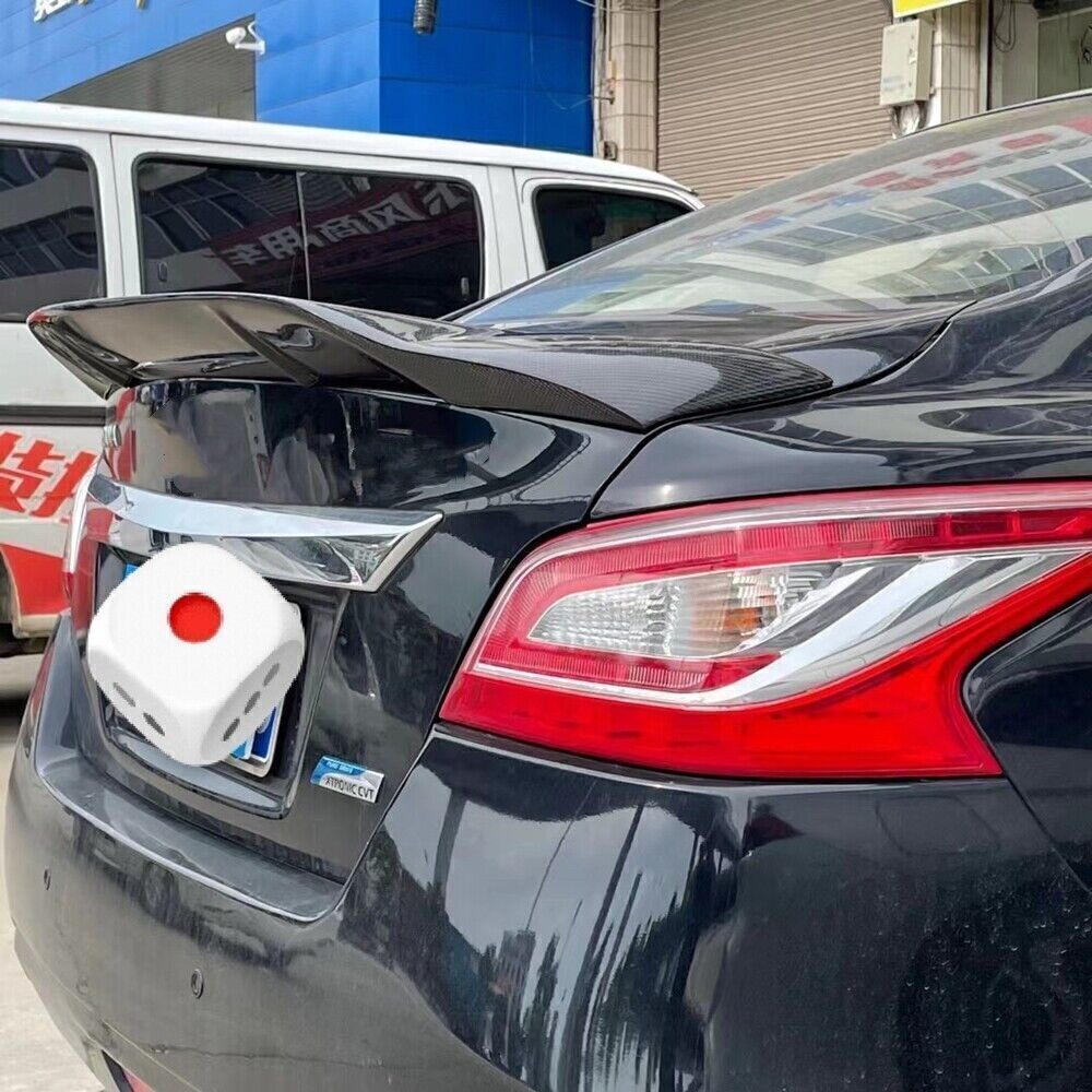 R Style Carbon Fiber Rear Trunk Spoiler Lip For Nissan Altima Teana 2013-2015