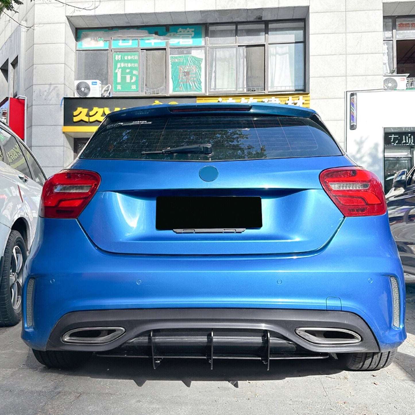 1x Rear Bumper Diffuser Spoiler Lip Fit For Benz A Class W176 2016-2018 AMG Line