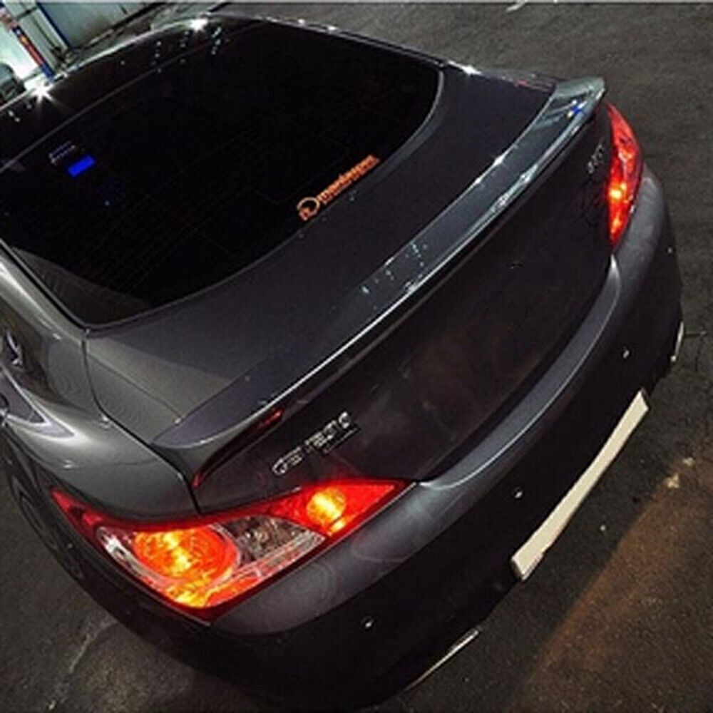 1Pc Carbon Fiber Car Rear Trunk Spoiler Wing Lip For Hyundai 2009-2013 2DR Black