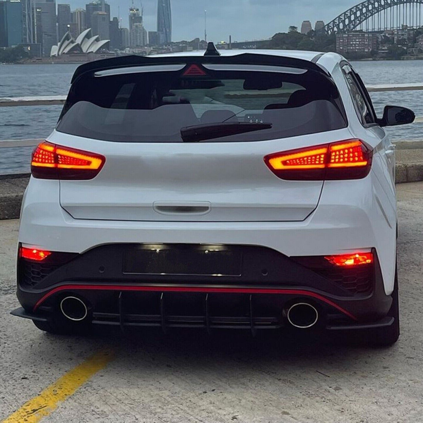 1 Set Rear Bumper Diffuser Lip Side Spoiler For Hyundai I30N Hatchback 2020-2022