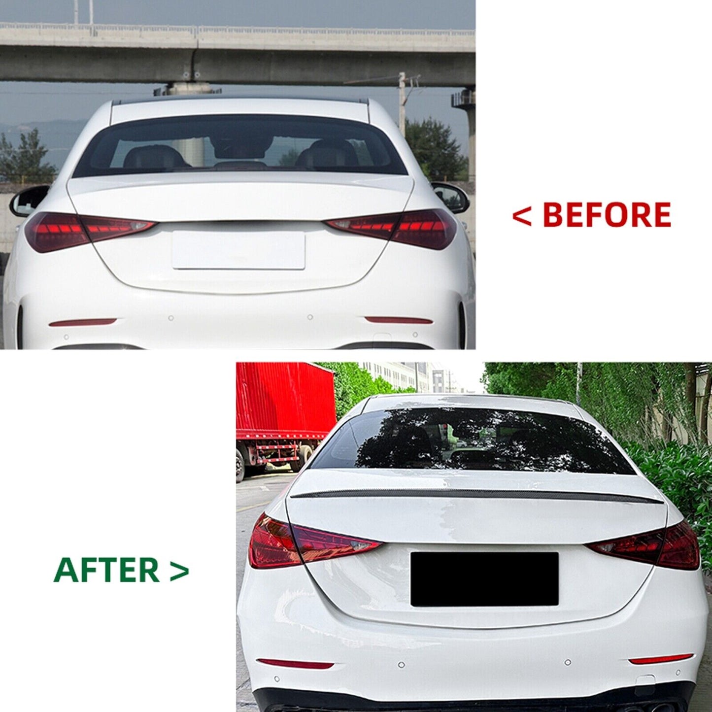 Rear Trunk Spoiler Wing For Benz C Class W206 C300 AMG Sedan 2021-2023 Carbon Fiber