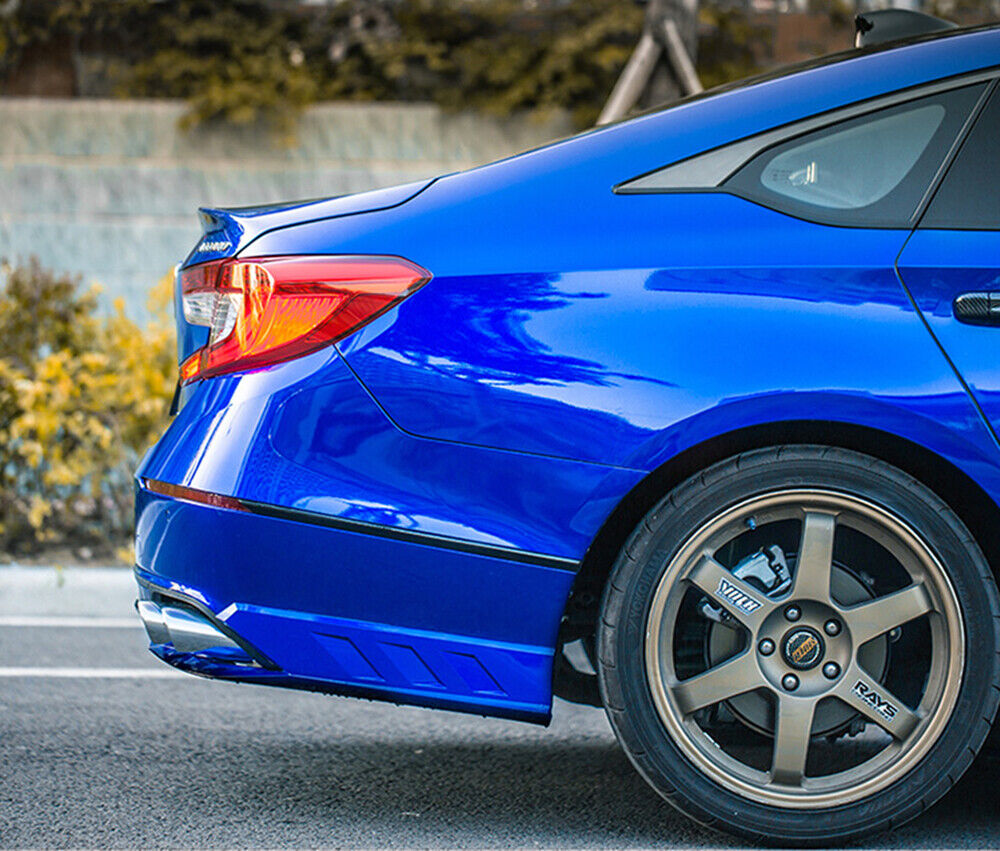 1Set Front Bumper Side Spoiler Rear Side Cover Blue For Honda Accord 2018-2020