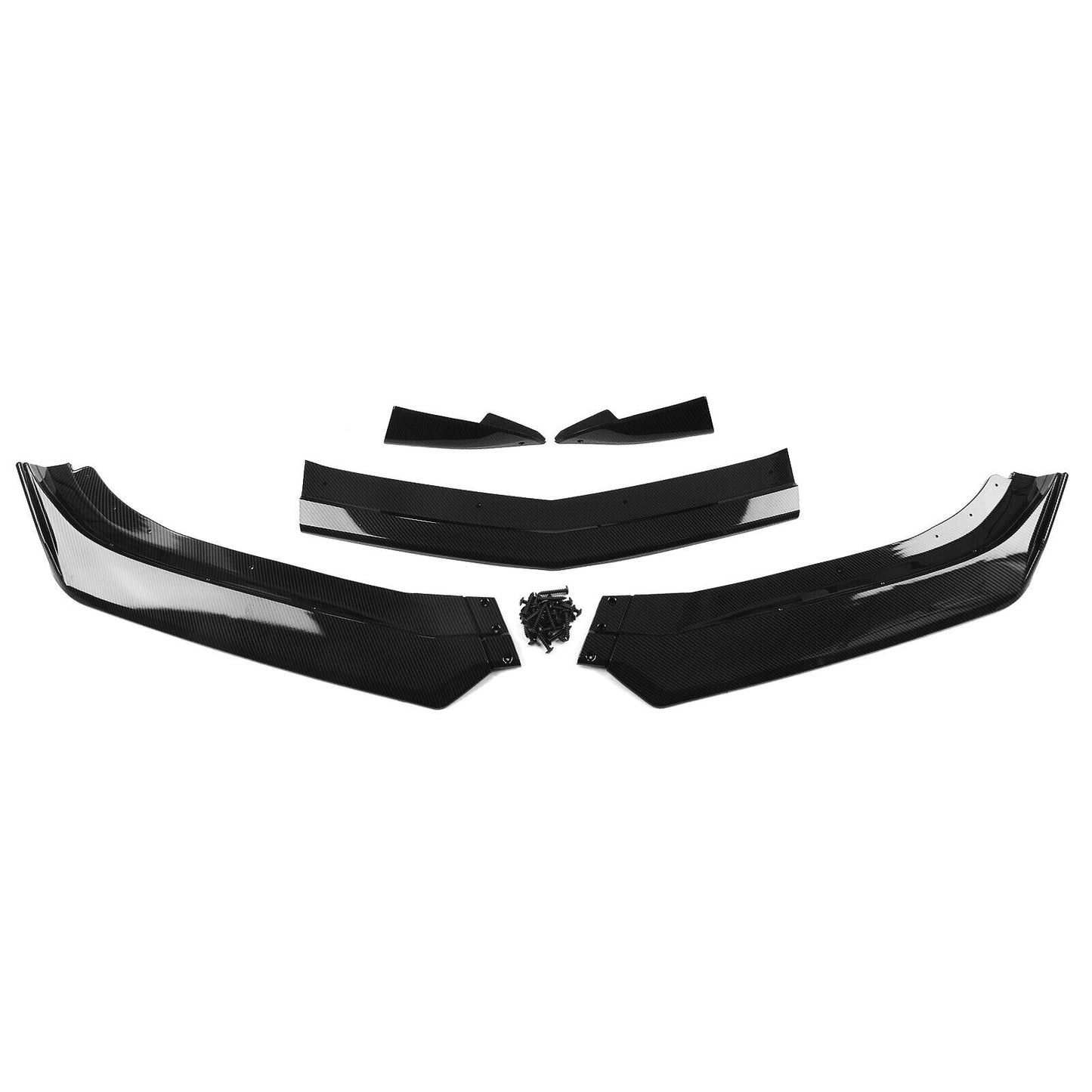 1Set Front Bumper Spoiler Lip Kit For Chevy Camaro 2016-2022 Carbon Fiber Look
