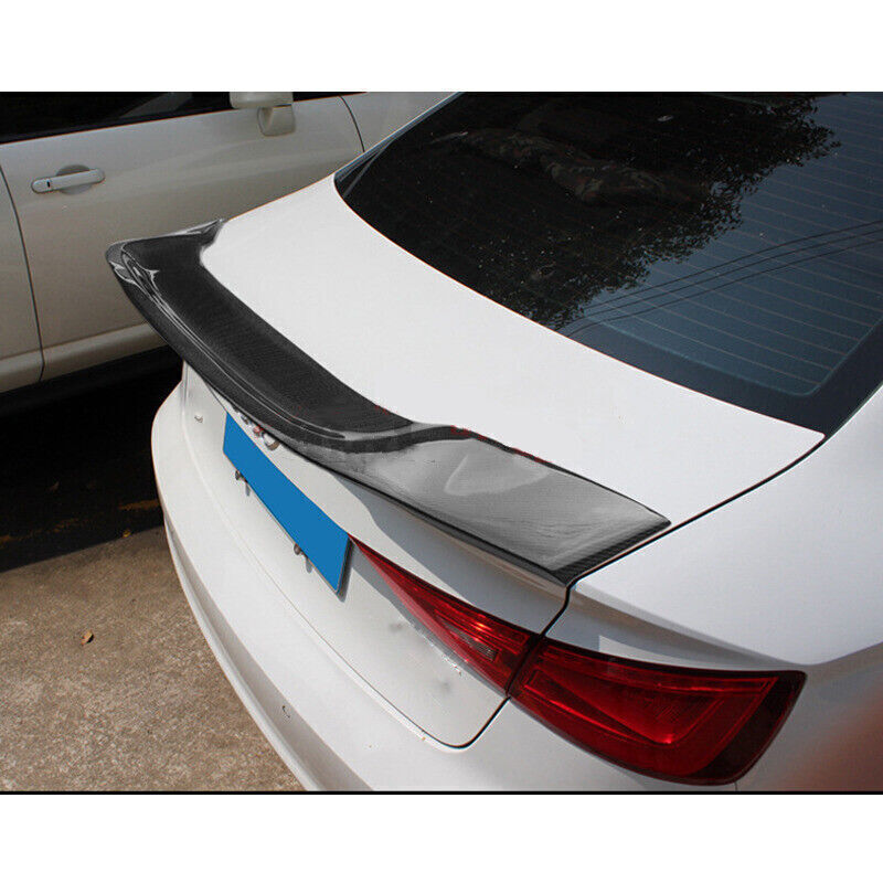 1Pc R Style Carbon Fiber Rear Trunk Spoiler Wing Lip For Audi A4 B8 2009-2012