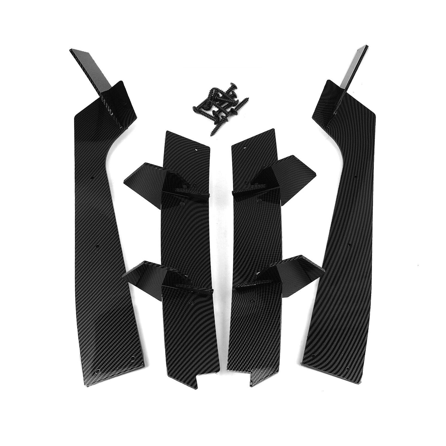 1Set Rear Bumper Diffuser Lip Kit For Ford Mustang 2015-2021 Carbon Fiber Look