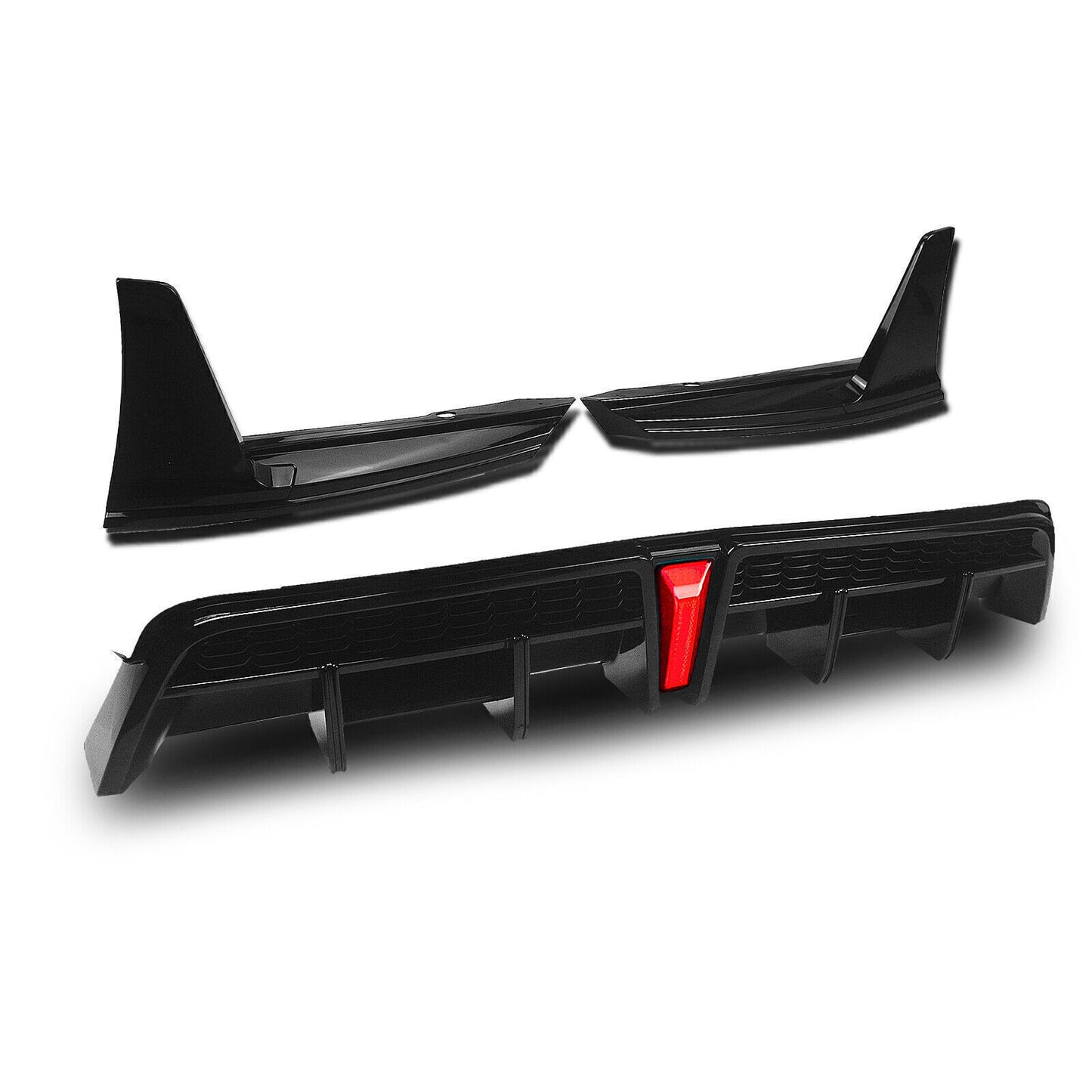 Black Rear Bumper Diffuser W/Light For Toyota Camry SE XSE 2018 2019-2024 YOFER