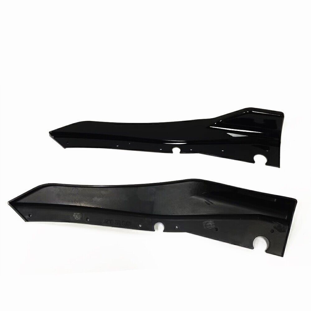 Rear Side Splitter Lip Bumper Diffuser For Infiniti Q50 2018-2021 W/ LED Carbon Fiber