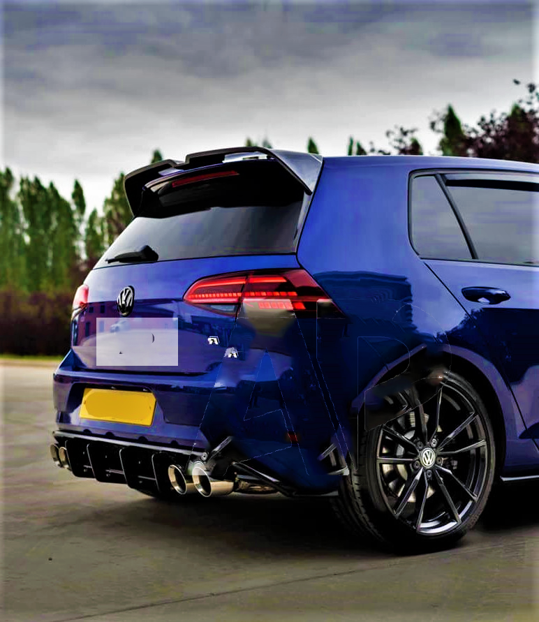 Fits VW Golf R MK7.5 Rear Blade Style Diffuser 2016-2020 Spoiler Body Kit
