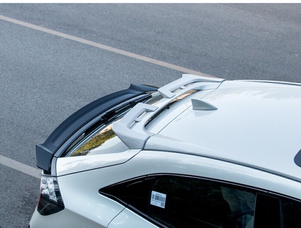 2Pcs Car Rear Roof Spoiler Wing Lip For Honda Civic Hatchback 2020-2021 Black