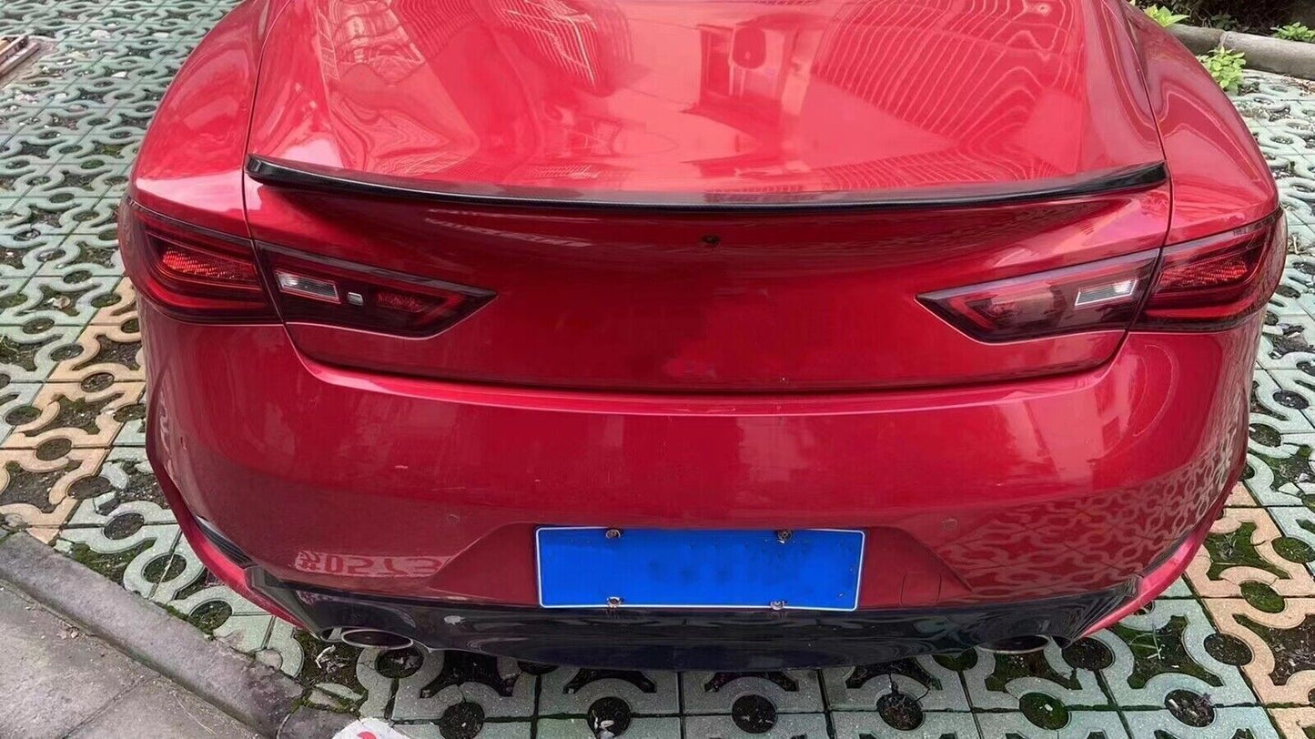 1Pc Gloss Black Rear Trunk Spoiler Roof Lip Fit For Infiniti Q60 2017 2018-2019