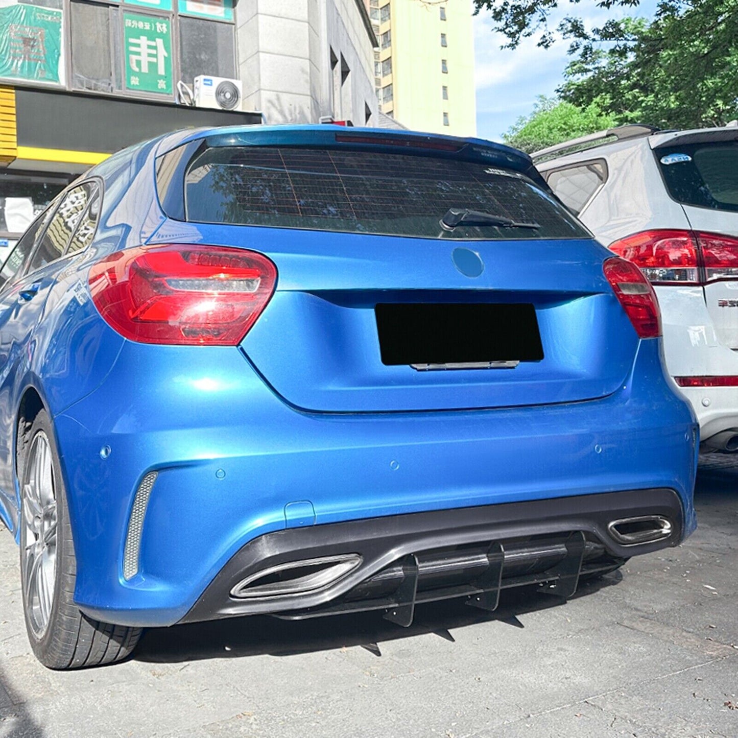 1x Rear Bumper Diffuser Spoiler Lip Fit For Benz A Class W176 2016-2018 AMG Line