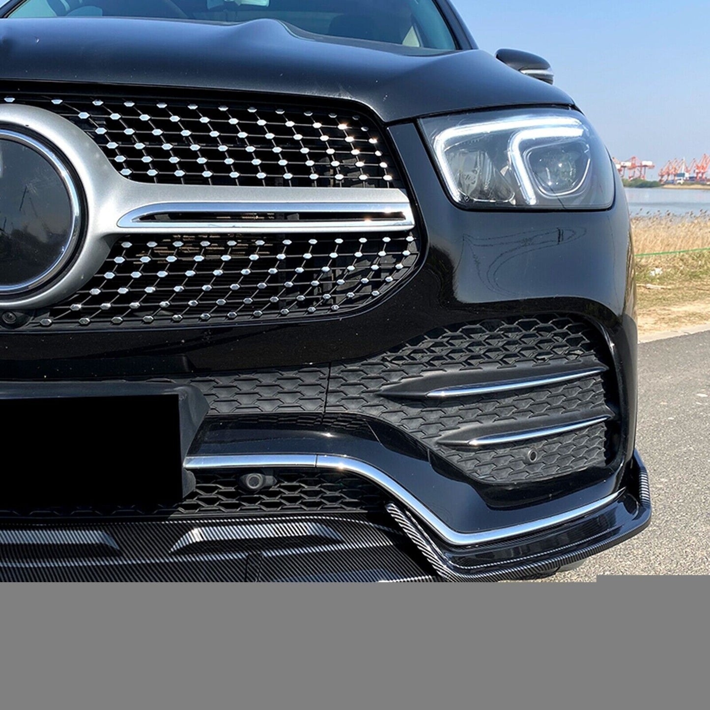 1Set Front Bumper Spoiler Lip For Mercedes Benz GLE W167 C167 2020-2023 CB Style