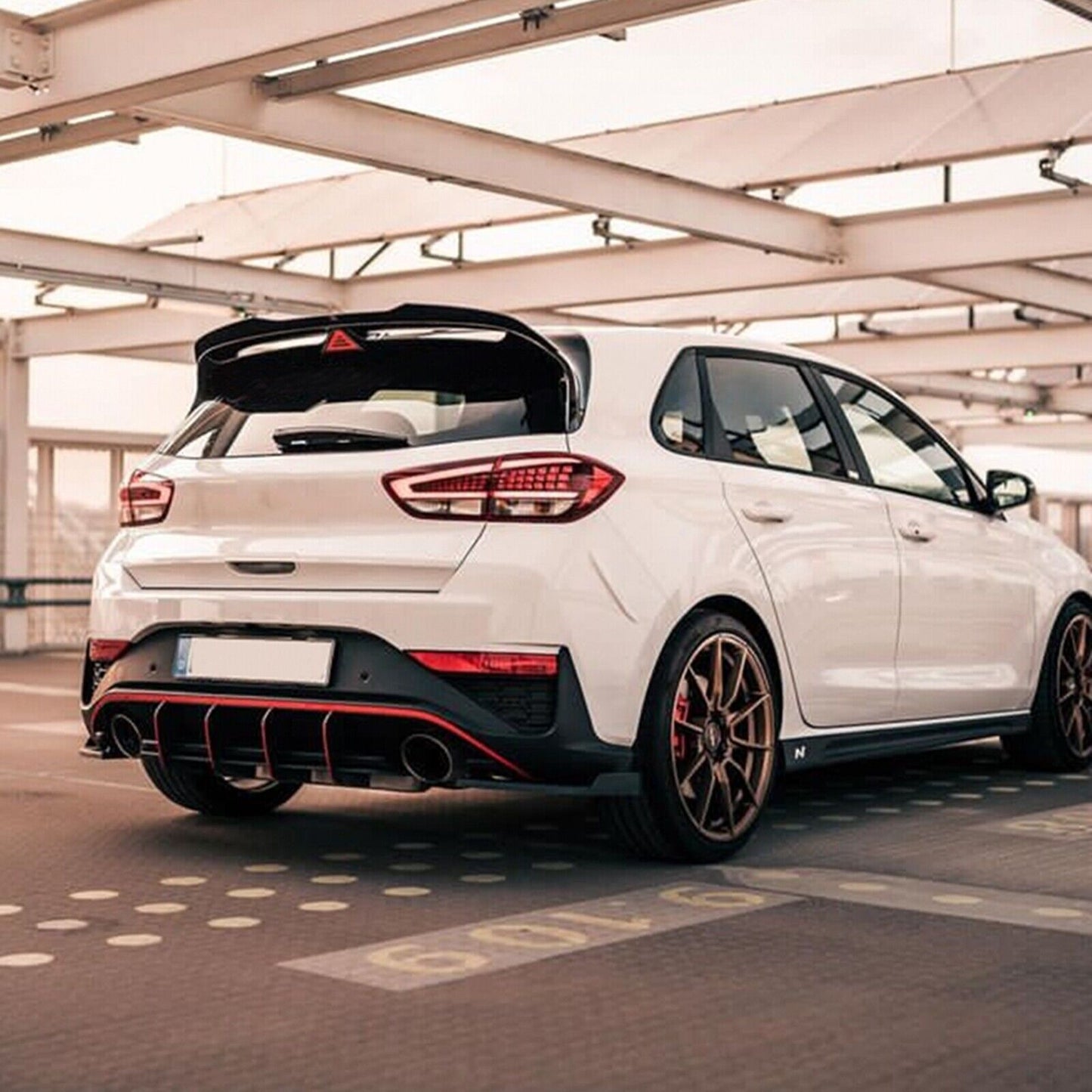 1x Carbon Fiber Style Rear Trunk Spoiler Lip Wing For Hyundai I30N MK3 2017-2022