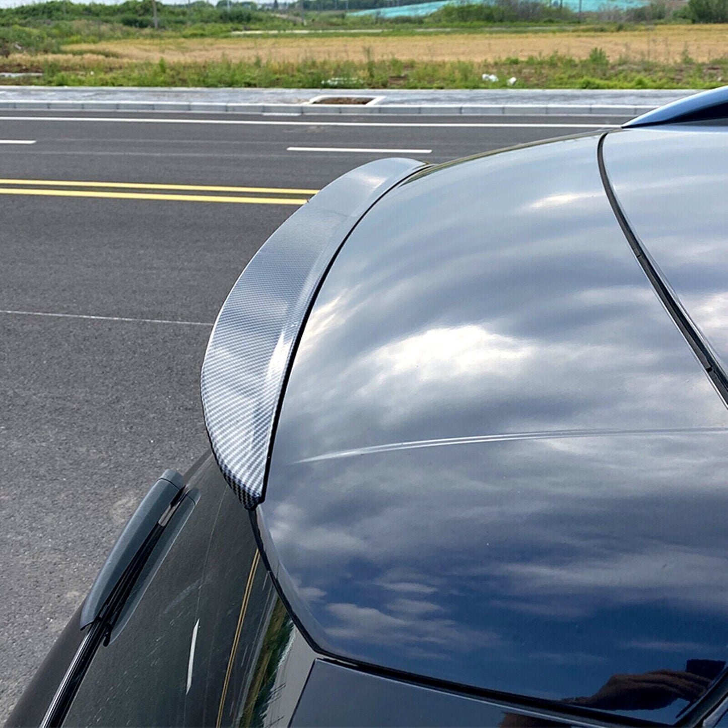 Front Lip + Rear Trunk Spoiler Wing For Benz GLE Class W167 C167 2020-23 Carbon Fiber