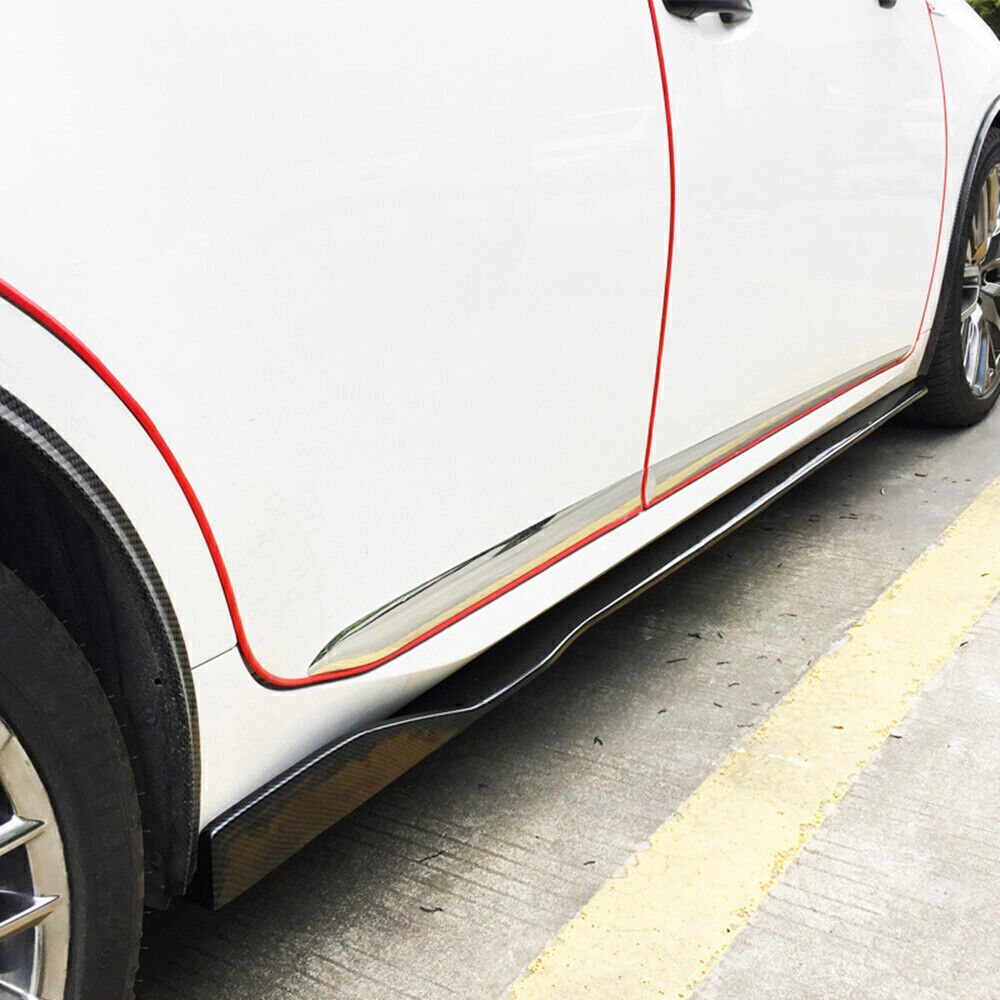 2.2M Lower Side Skirt Extension Lip Body Kit Fit For Universal Car Carbon Fiber