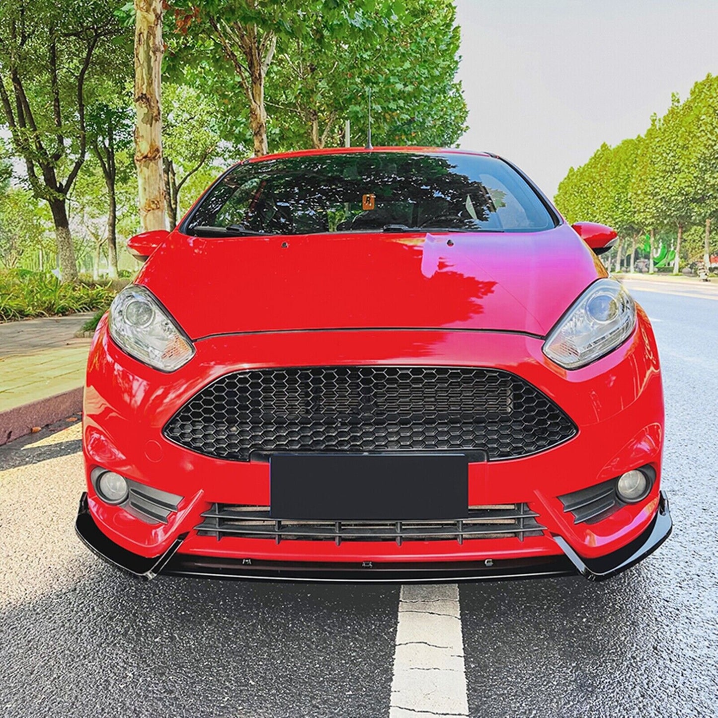 1Set Front Bumper Spoiler Lip Kit For Ford Fiesta ST MK6 2012-2017 Gloss Black