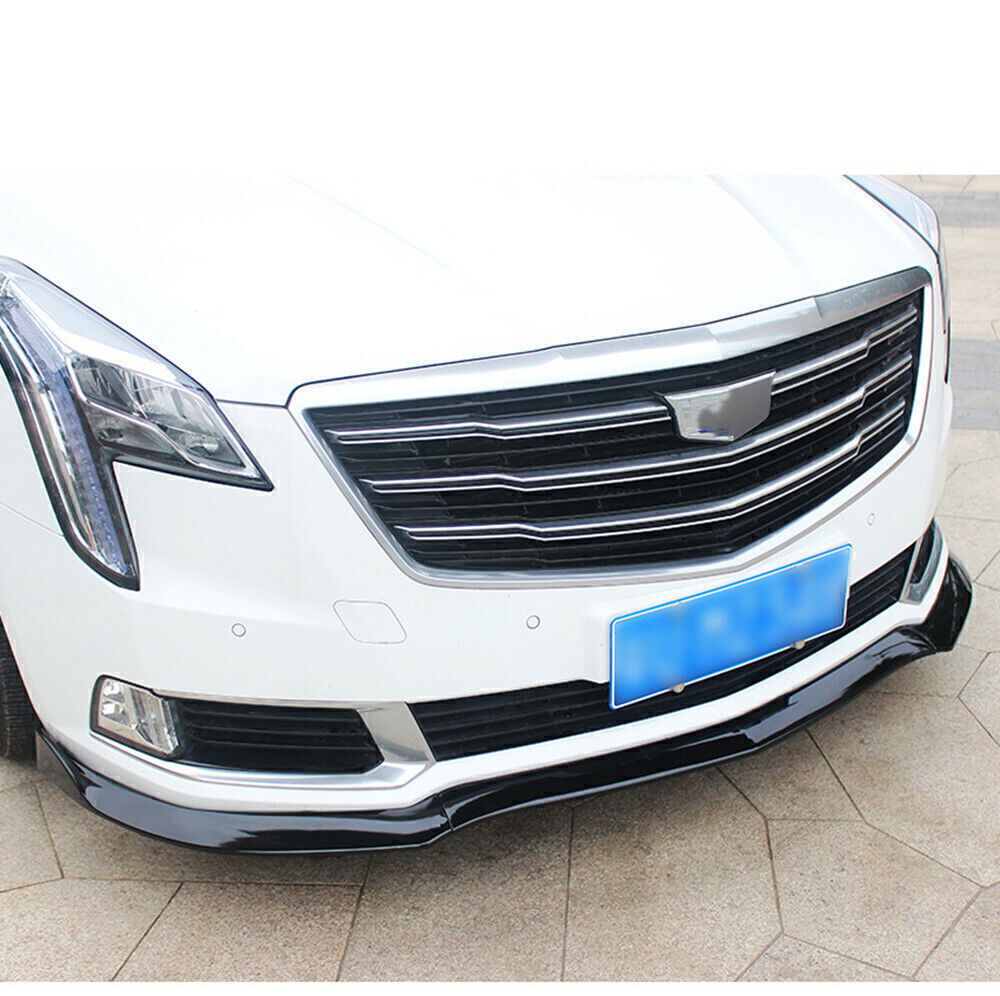 1Set Car Front Bumper Spoiler Splitter Lip For Cadillac XTS 2018-2019 Carbon Fiber