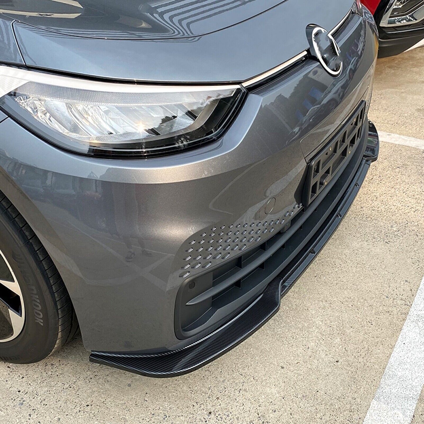 1 Set Front Bumper Spoiler Splitter Lip For VW ID.3 2019-2022 Carbon Fiber Look