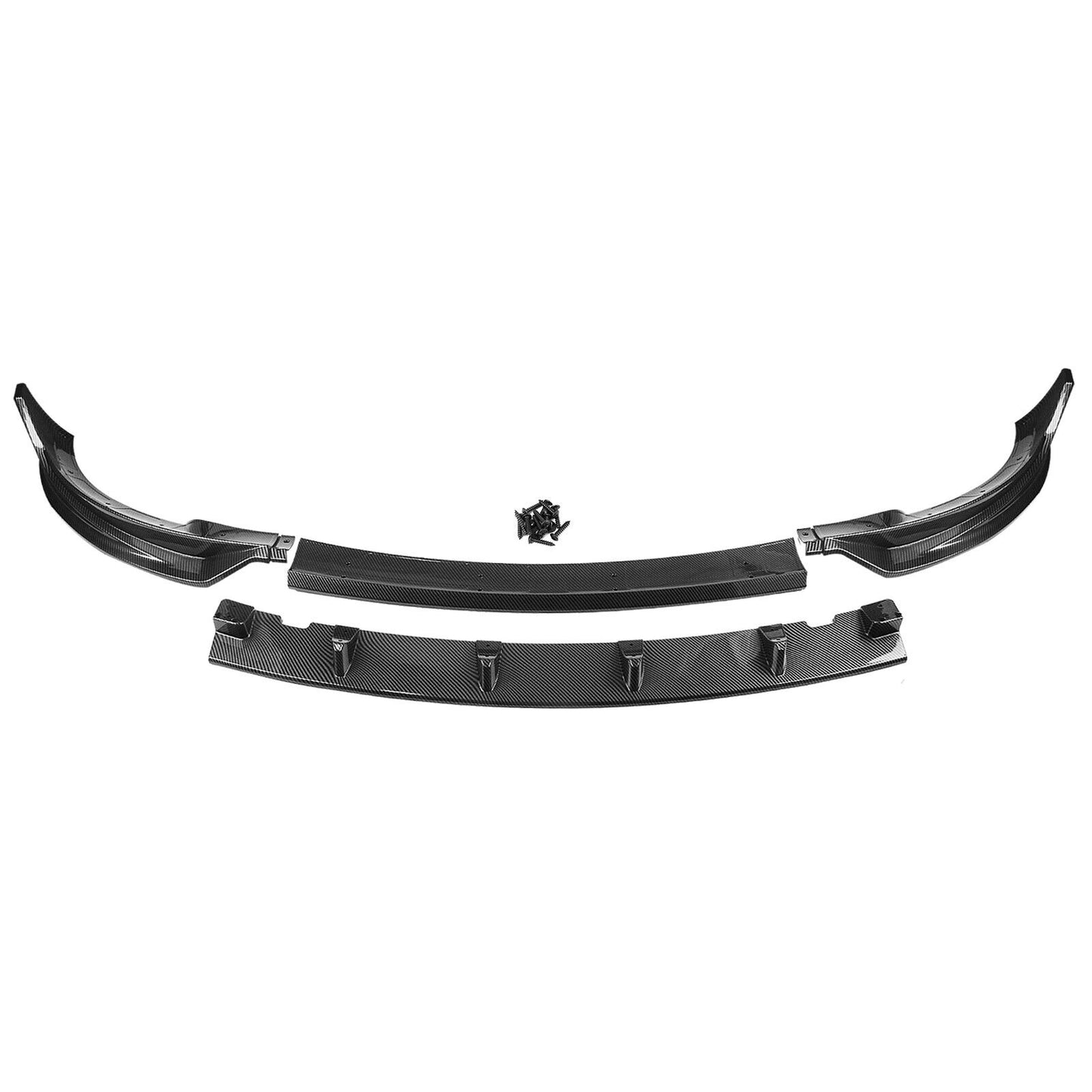 4Pcs Front Bumper Spoiler Lip Kit For Tesla Model Y 2020-2023 Carbon Fiber Look