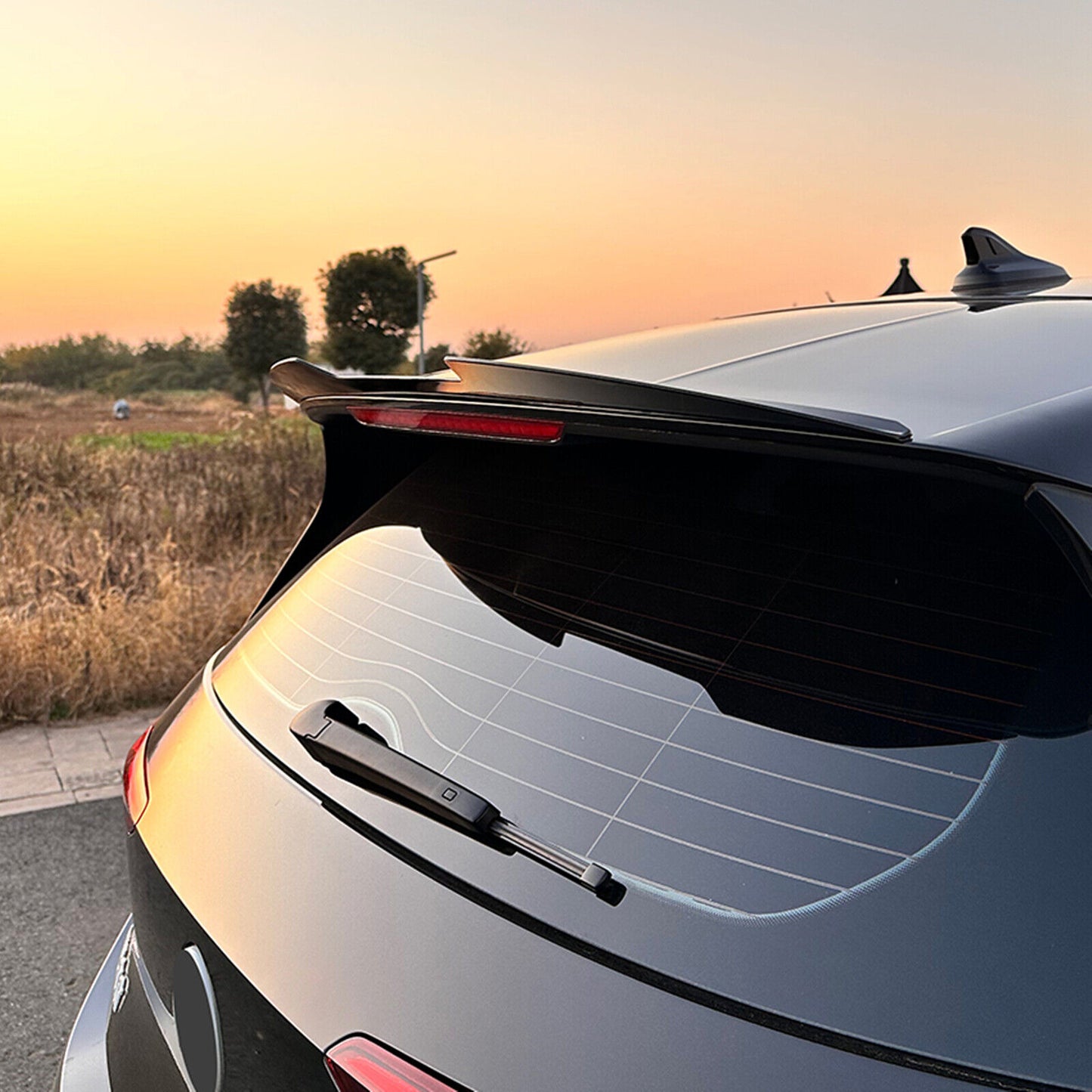1Pc Car Rear Trunk Spoiler Lip Wing For Volkswagen ID.3 2019-2022 Glossy Black