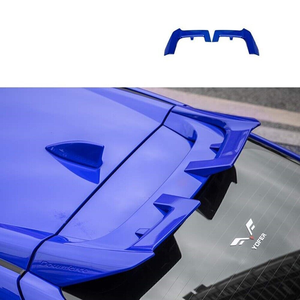 YOFER Rear Roof Spoiler Wing Lip Cover For Honda Civic Hatchback 2020-2021 Blue