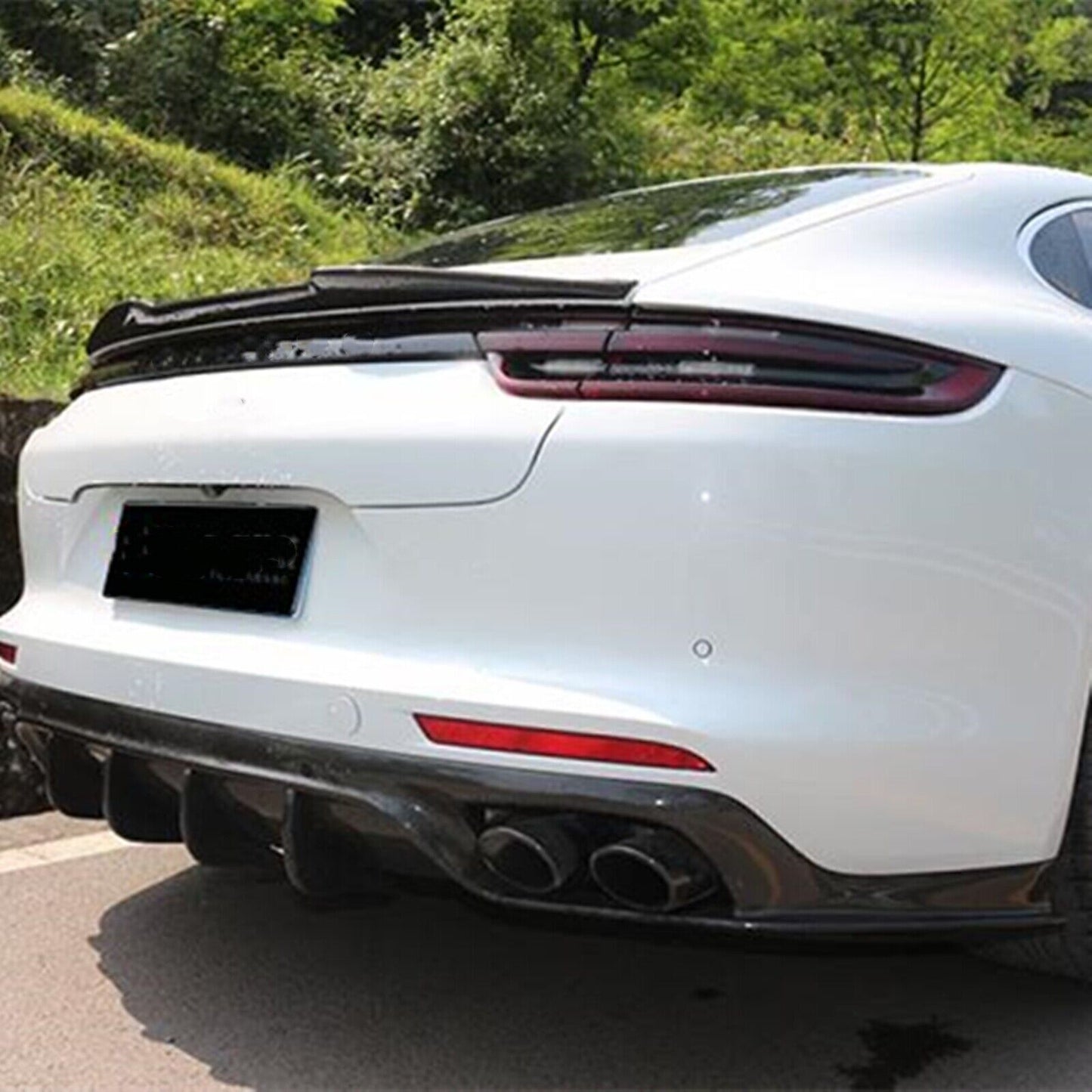 1x Front Bumper Spoiler Wing Kit For Porsche Panamera 971 2017-2019 Carbon Fiber