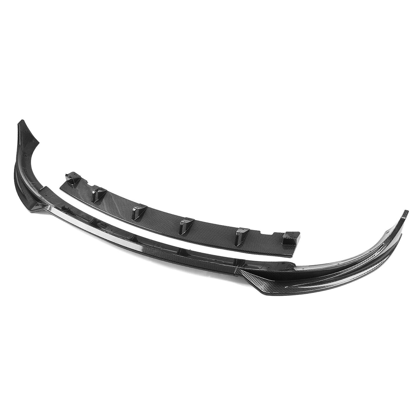 4Pcs Front Bumper Spoiler Lip Kit For Tesla Model Y 2020-2023 Carbon Fiber Look