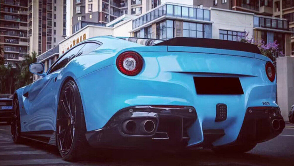 1Pc Real Carbon Fiber Rear Trunk Spoiler Wing Lip Kit For Ferrari F12 2011-2016