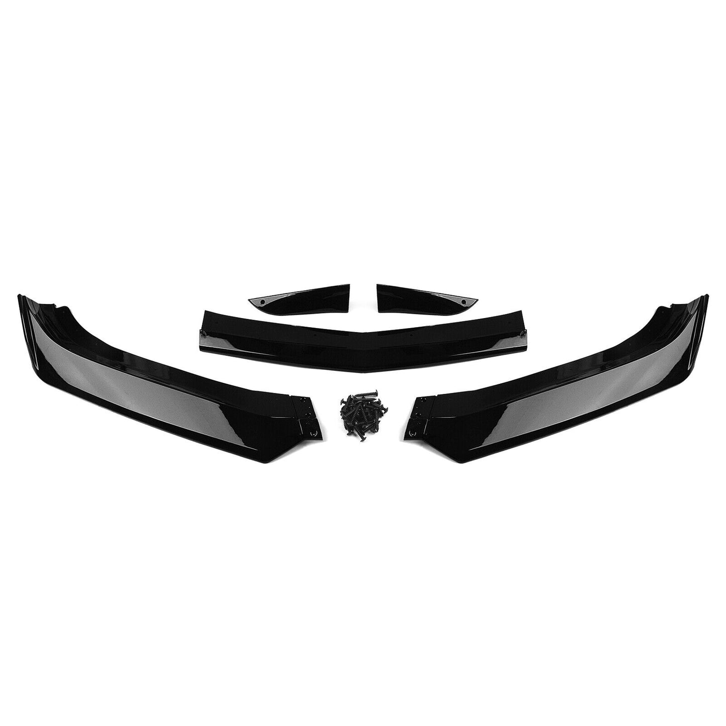 5Pcs Front Bumper Spoiler Lip Kit For Chevy Camaro 2016 2017-2022 Glossy Black