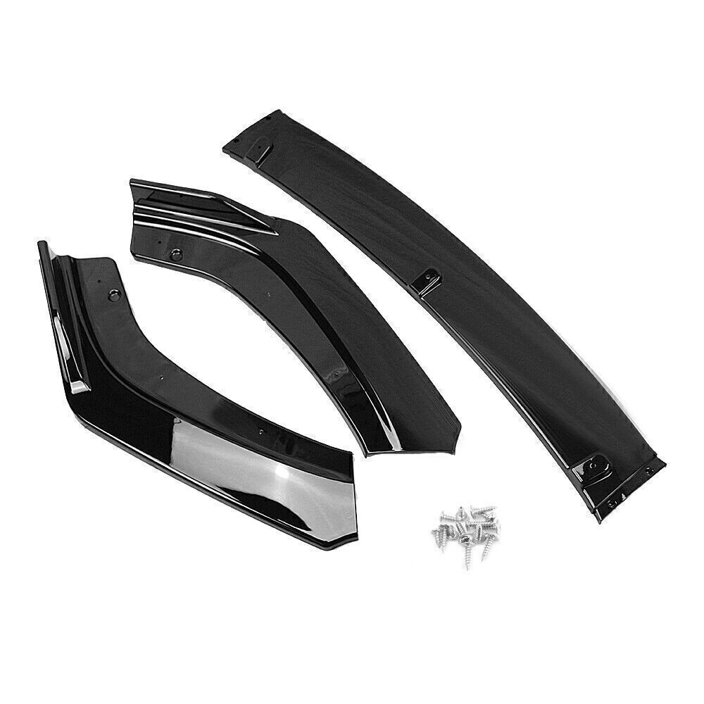 Gloss Black Car Front Bumper Spoiler Splitter Lip For Honda Civic 2016 2017-2020