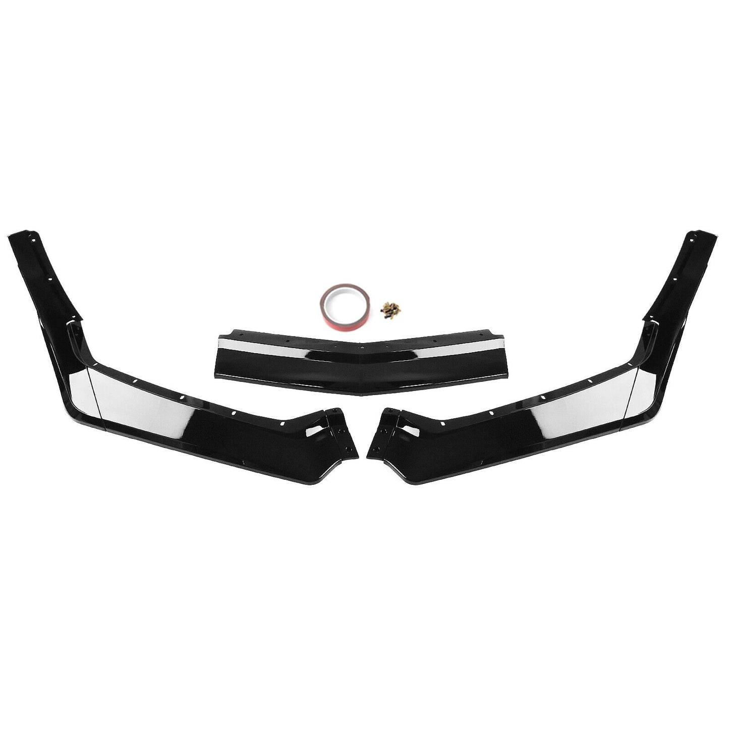 Front Bumper Spoiler Lip Splitter Kit For Corvette C8 All Models 2020-2024 Black