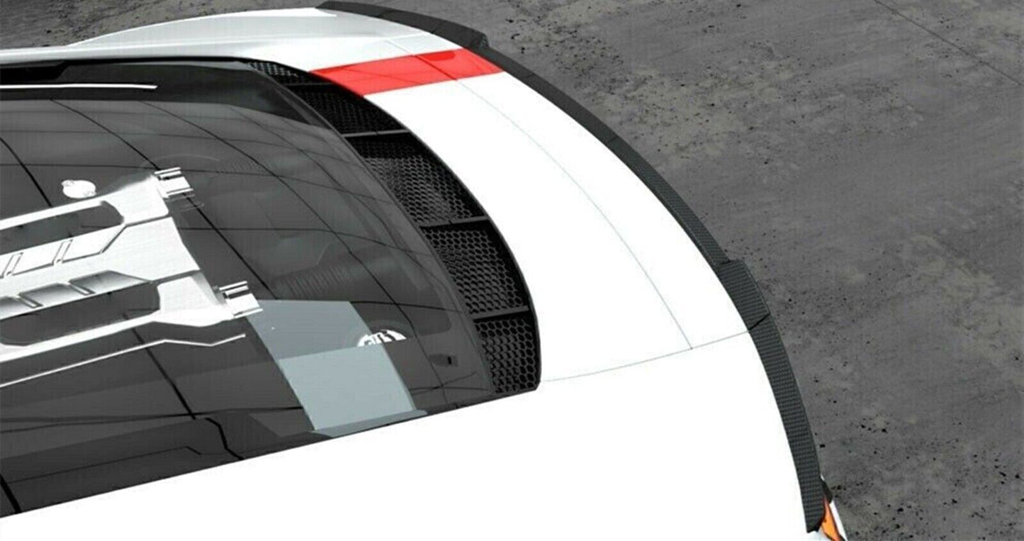 3Pcs Real Carbon Fiber Rear Trunk Spoiler Wing Lip For Audi R8 V8 V10 2016-2019