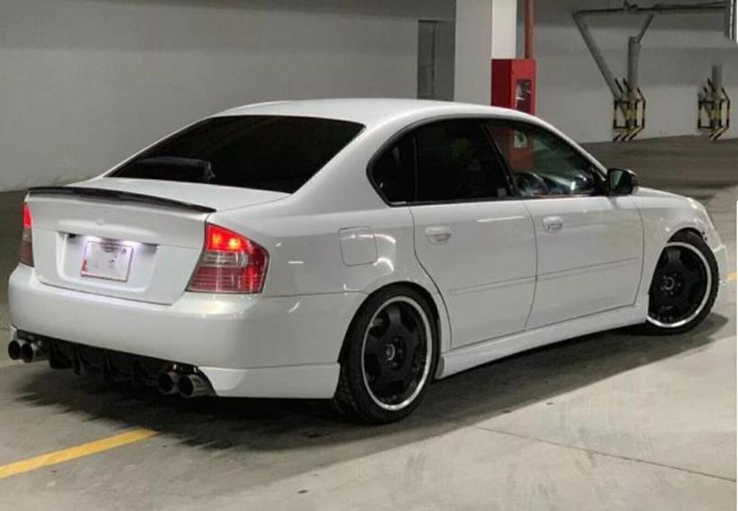 1Set Carbon Fiber Rear Trunk Spoiler Lip Wing For Subaru Legacy 2005-2008 Black