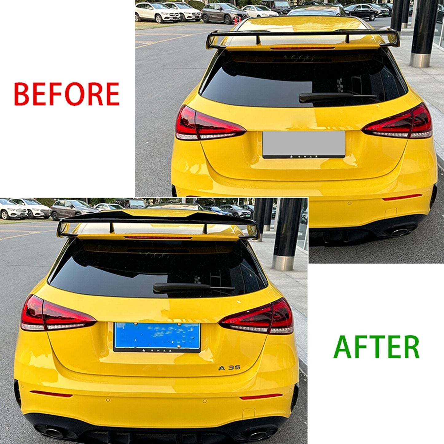 1x Rear Trunk Spoiler Lip Wing For Benz A Class W177 A35 A45 AMG 2019-2022 Black
