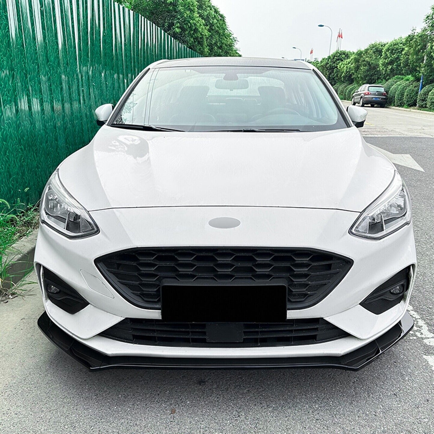 1Set Front Bumper Spoiler Lip Kit For Focus MK4 ST Line 2019-2022 Glossy Black