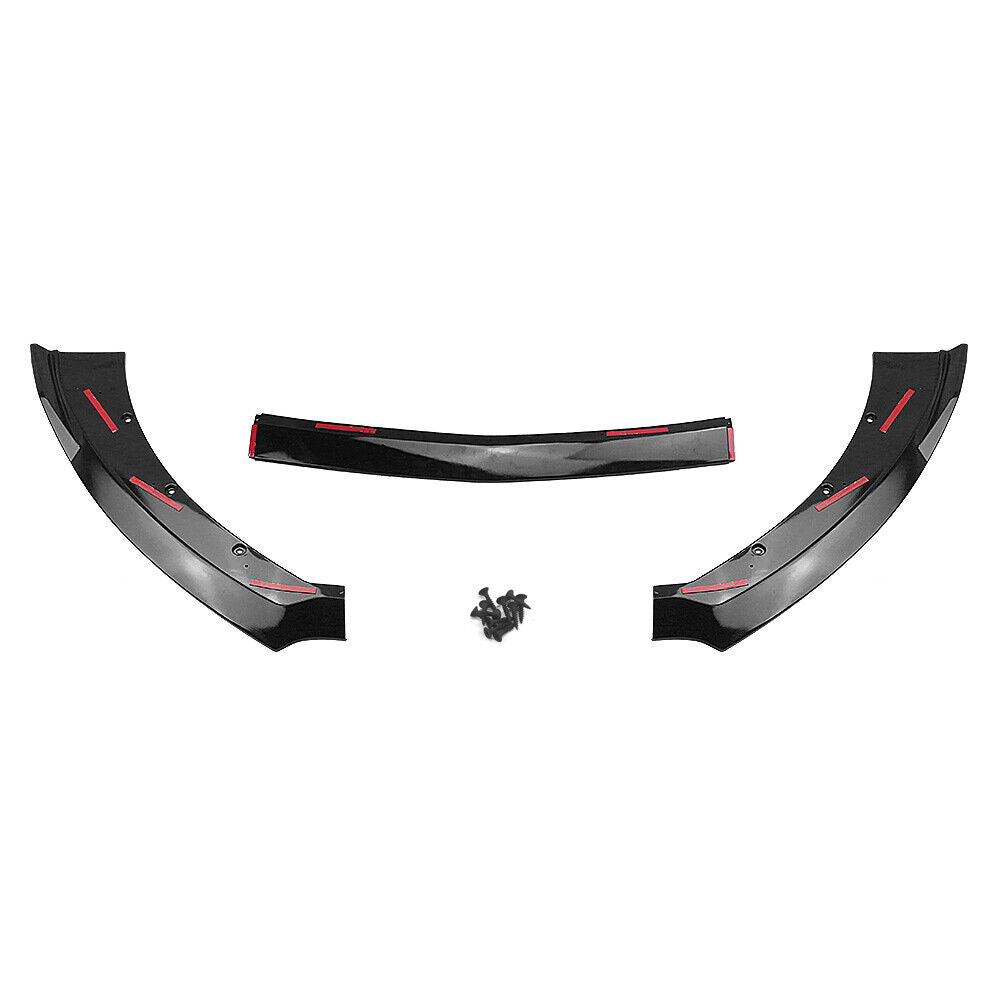 1Set Car Front Bumper Spoiler Lip For Ford Mustang GT 2015 2016-2017 Gloss Black