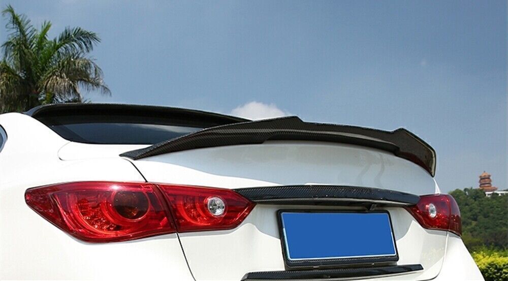 High Kick Duckbill Rear Spoiler Wing Kit For Infiniti Q50 2014-2023 PSM Carbon Fiber