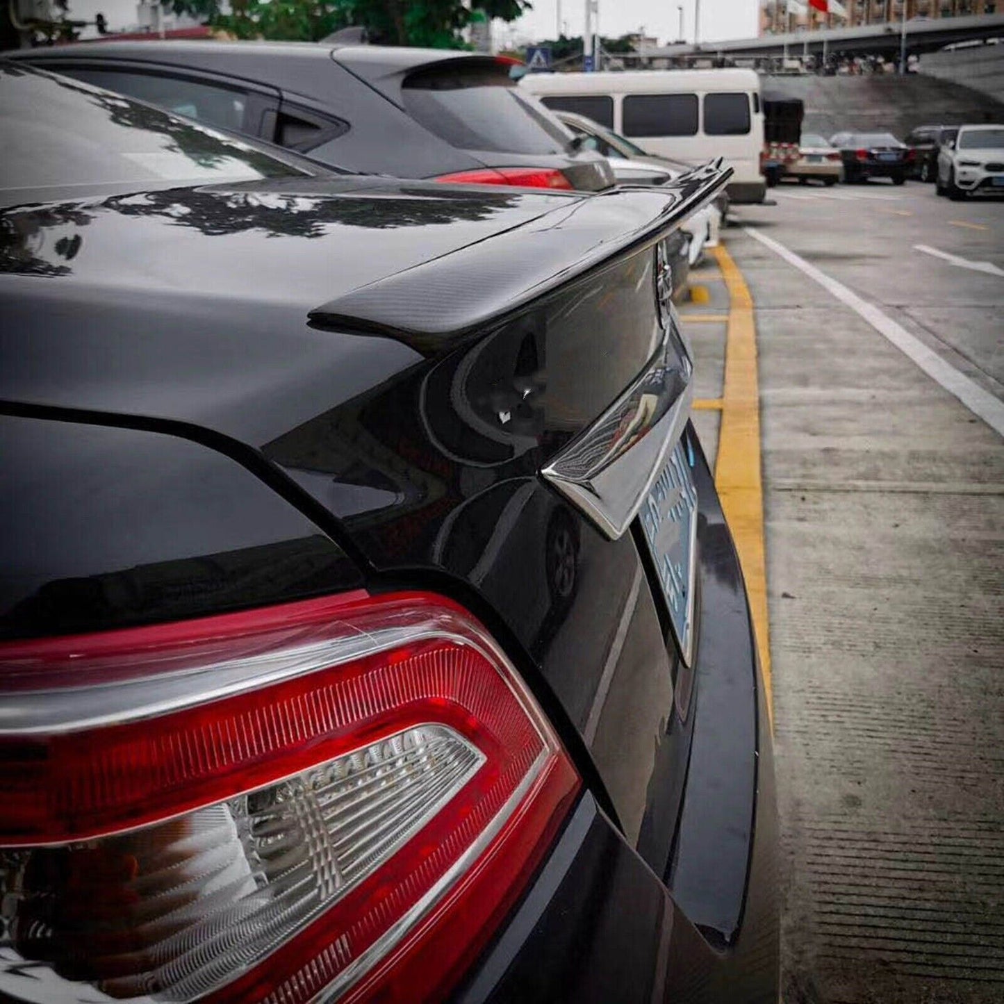 1 Set Rear Wing Spoiler Lip Carbon Fiber For Nissan Altima 2013-2015 Sedan PSM