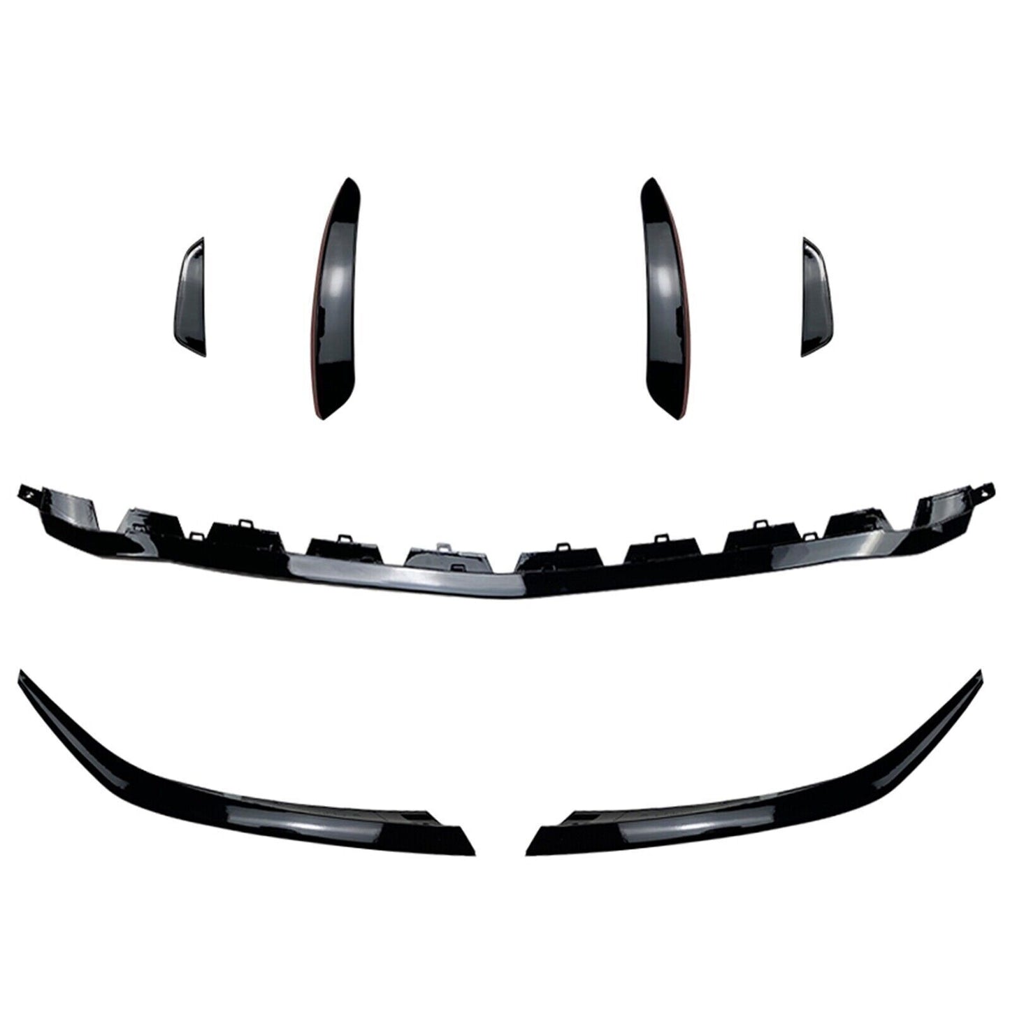 1Set Black Front Spoiler Cover Trim For Benz W177 A180 A35 AMG 2019 2020-2024