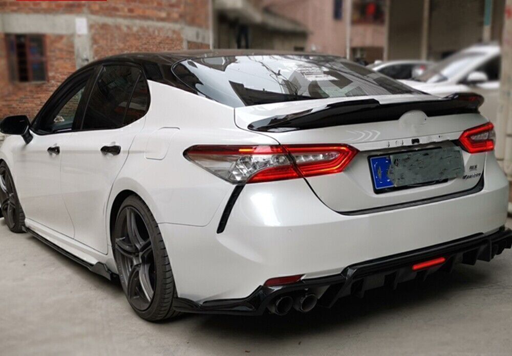 1 Set Gloss Black Rear Spoiler Lip W/LED For TOYOTA Camry Sport SE XSE 2018-2023