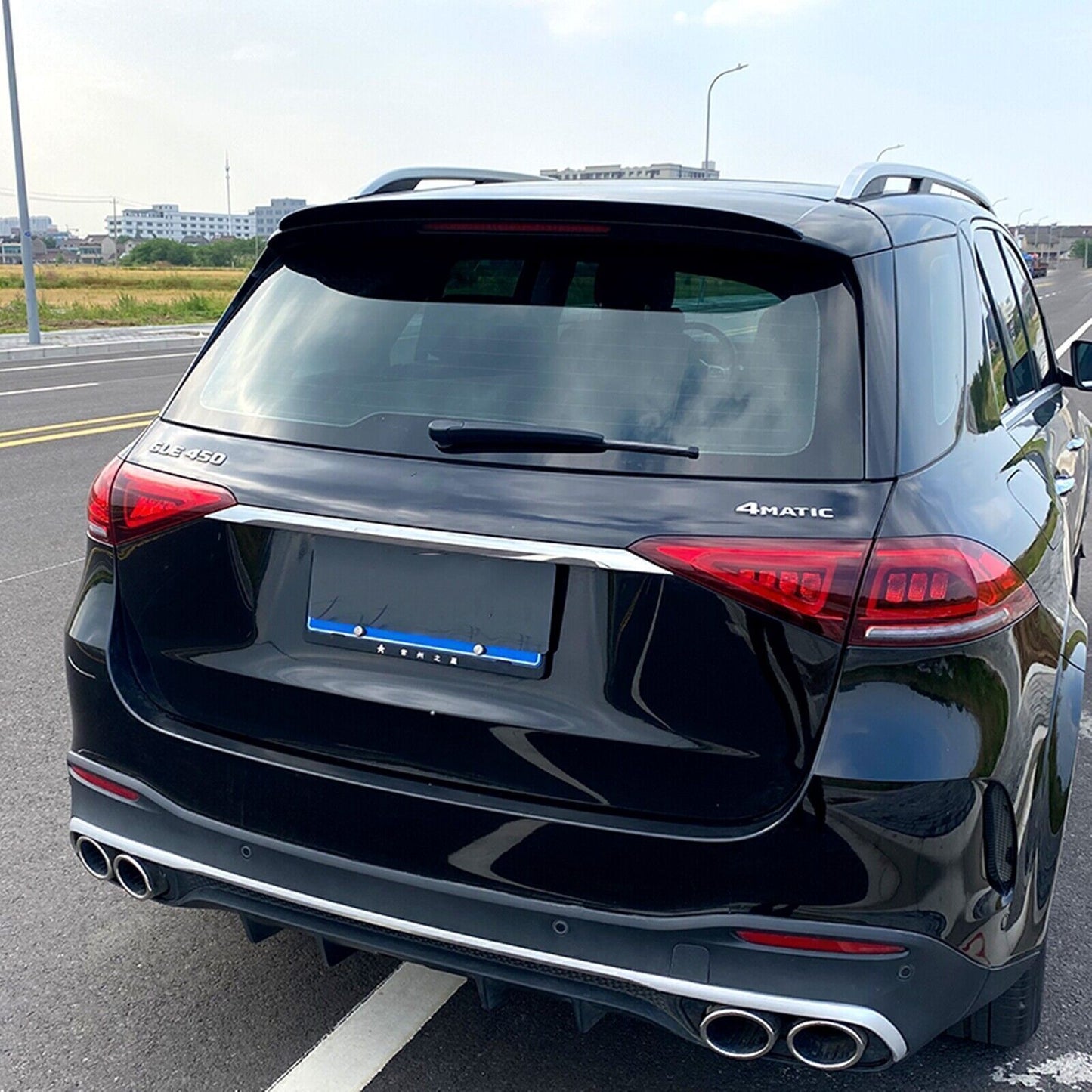 1Set Black Rear Trunk Spoiler Lip For Benz GLE Class W167 GLE450 GLE53 2020-2023