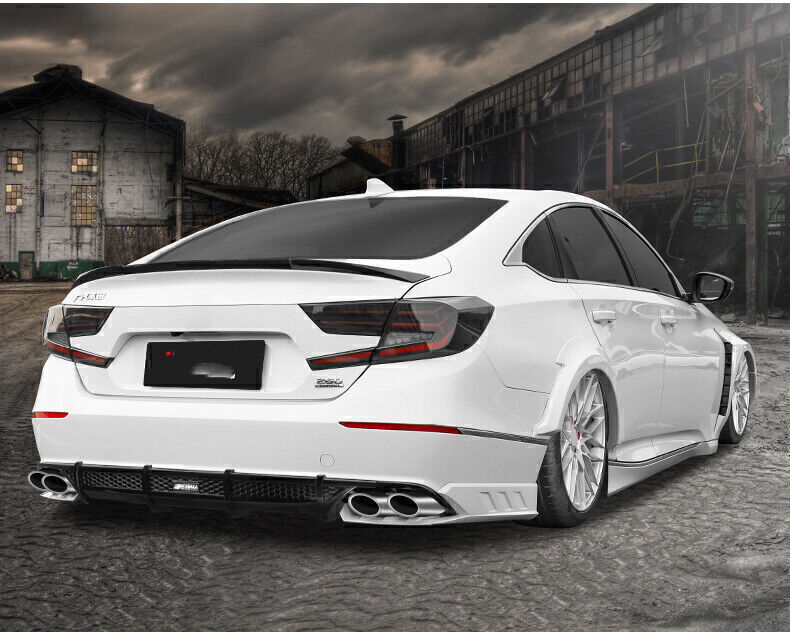 1Set Rear Diffuser Lip + Surround Molding Trim White For Honda Accord 10th 2018+
