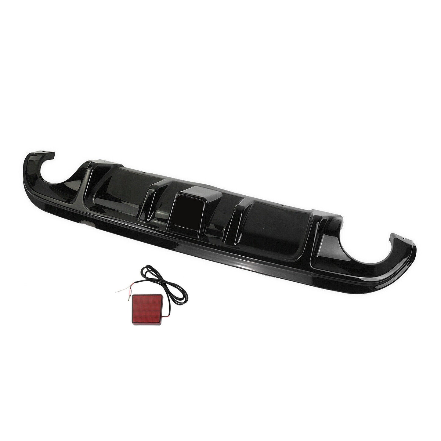 1Pc Gloss Black Rear Bumper Diffuser Lip For Infiniti Q50 2014-2017 W/Light New