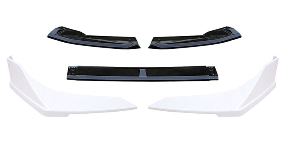 1 Set Black Front Bumper Spoiler Kit White Cover For Honda Civic 2019-2020 Sedan