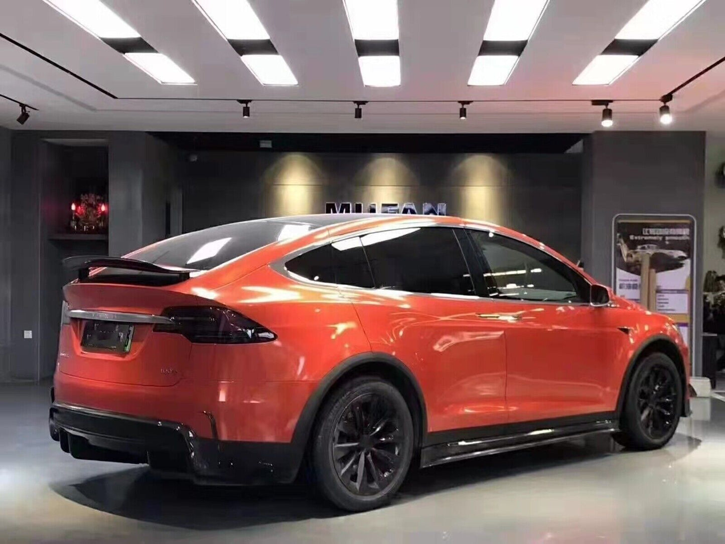 1 Set Rear Trunk Spoiler Lip Wing Carbon Fiber For Tesla Model X 2016 2017-2022