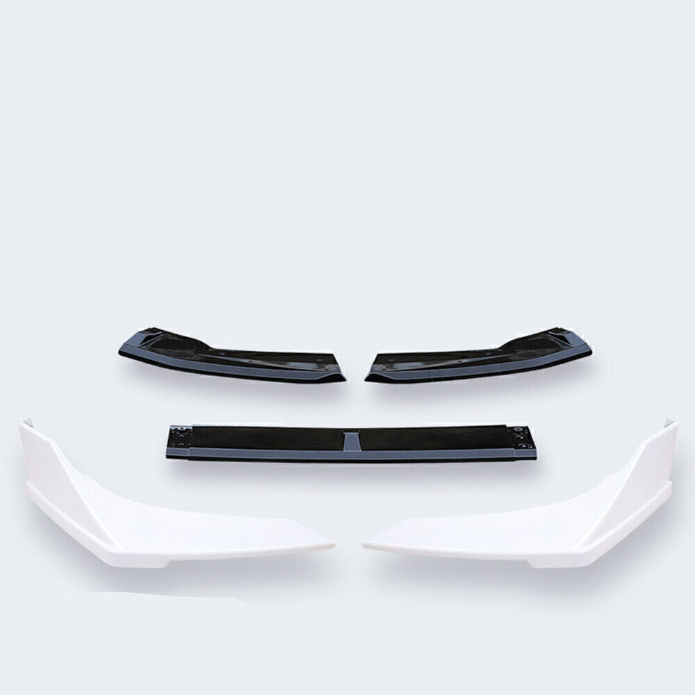 1 Set Black Front Bumper Spoiler Kit White Cover For Honda Civic 2019-2020 Sedan