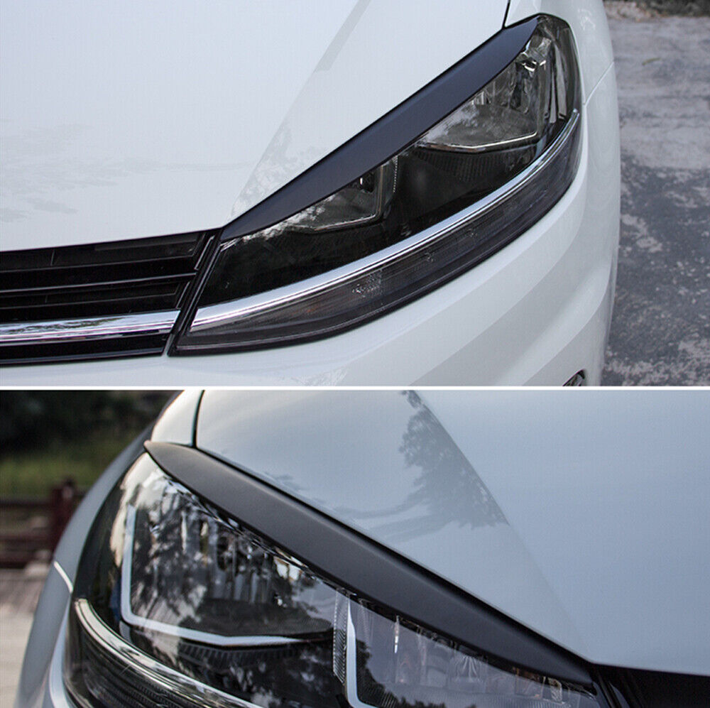 1Pair Headlight Eyebrow Eyelid Trim For VW Golf 7 VII GTI GTD R MK7 2013-2017